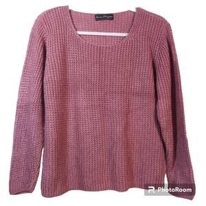 Salvatore Ferragamo Pink Vintage Silk Knit Sweater Long Sleeve Size M